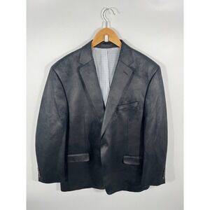 Lauren Ralph Lauren Blazer Mens 46R Black Faux Suede Two Button Sport Coat